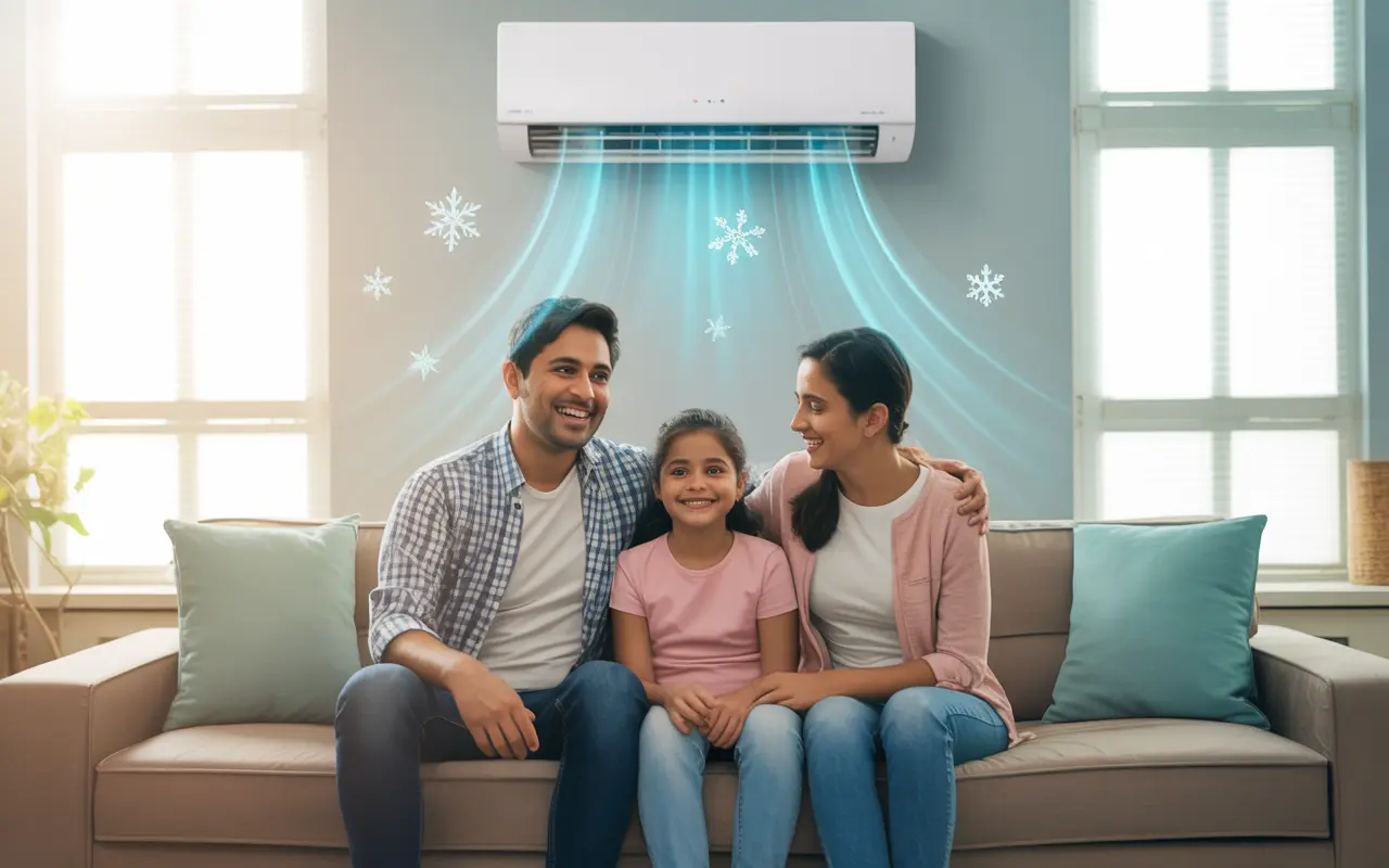 Professional AC technician servicing air conditioning unit in Patna